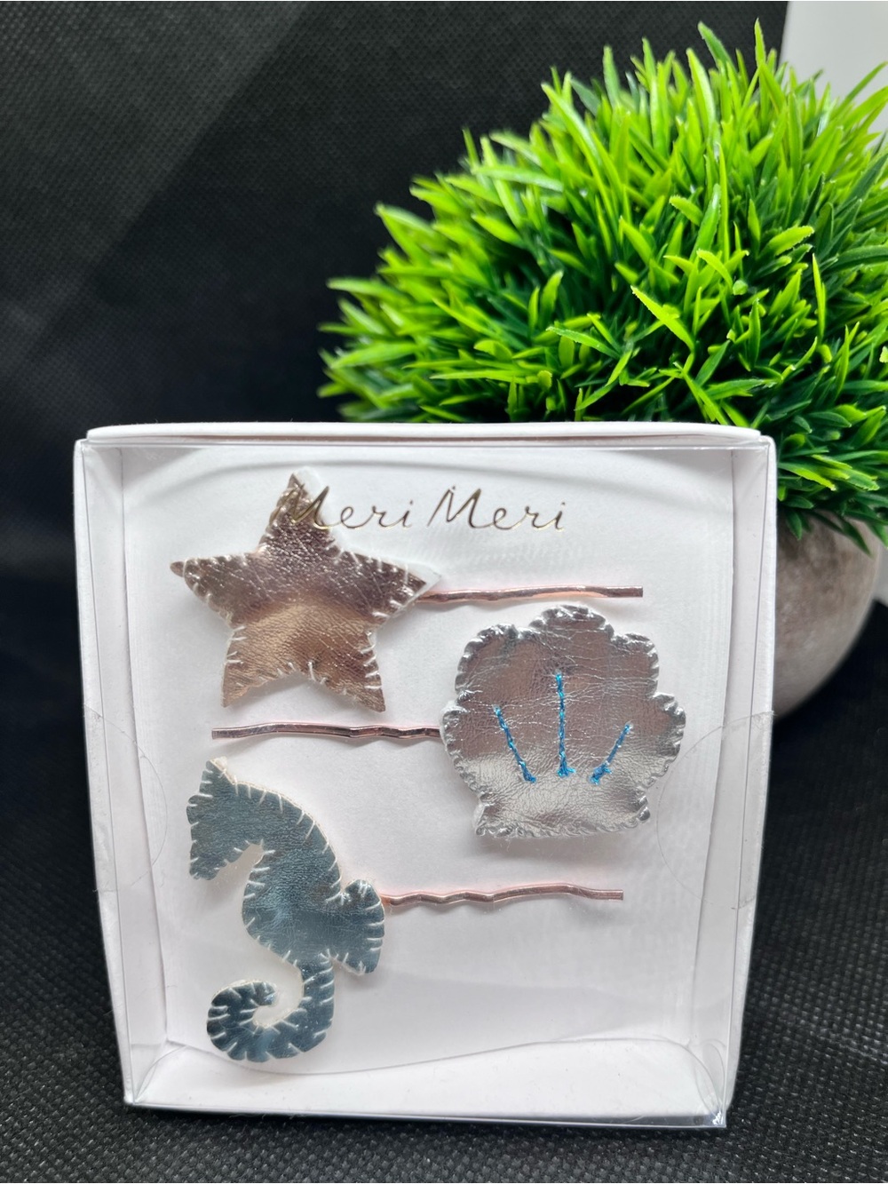 Meri Meri Silver Sea Hair Clips Set - Star, Shell & Seahorse